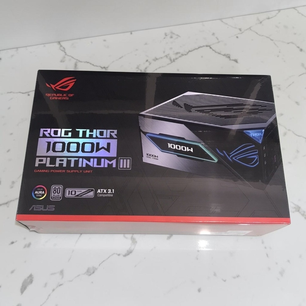 ASUS ROG Thor 1000W Platinum III ATX 3.1 Gaming Power Supply Unit Aura Sync RGB
